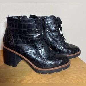 Naturalizer Madalynn Black Womans Boots Booties Croc 10